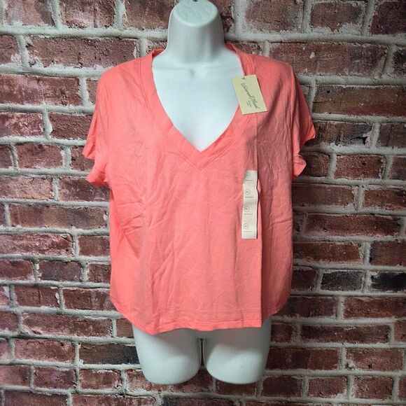 Universal Thread Cropped Cotton Tee – Rhythmic Pink, Size XL - Picture 1 of 6